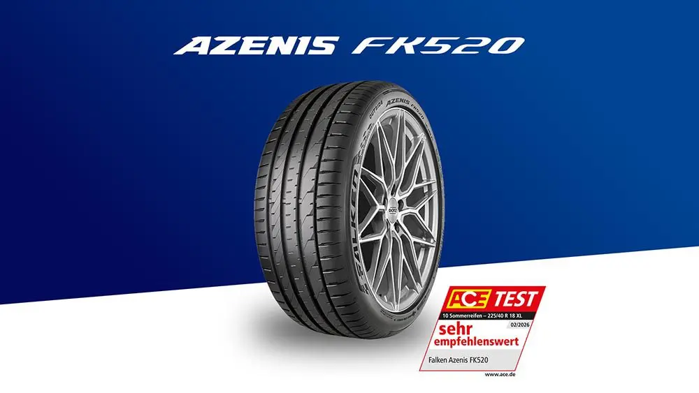 Falken AZENIS FK520 – opona letnia klasy UHP wyróżniona w teście ACE 2026 oceną „Highly Recommended”