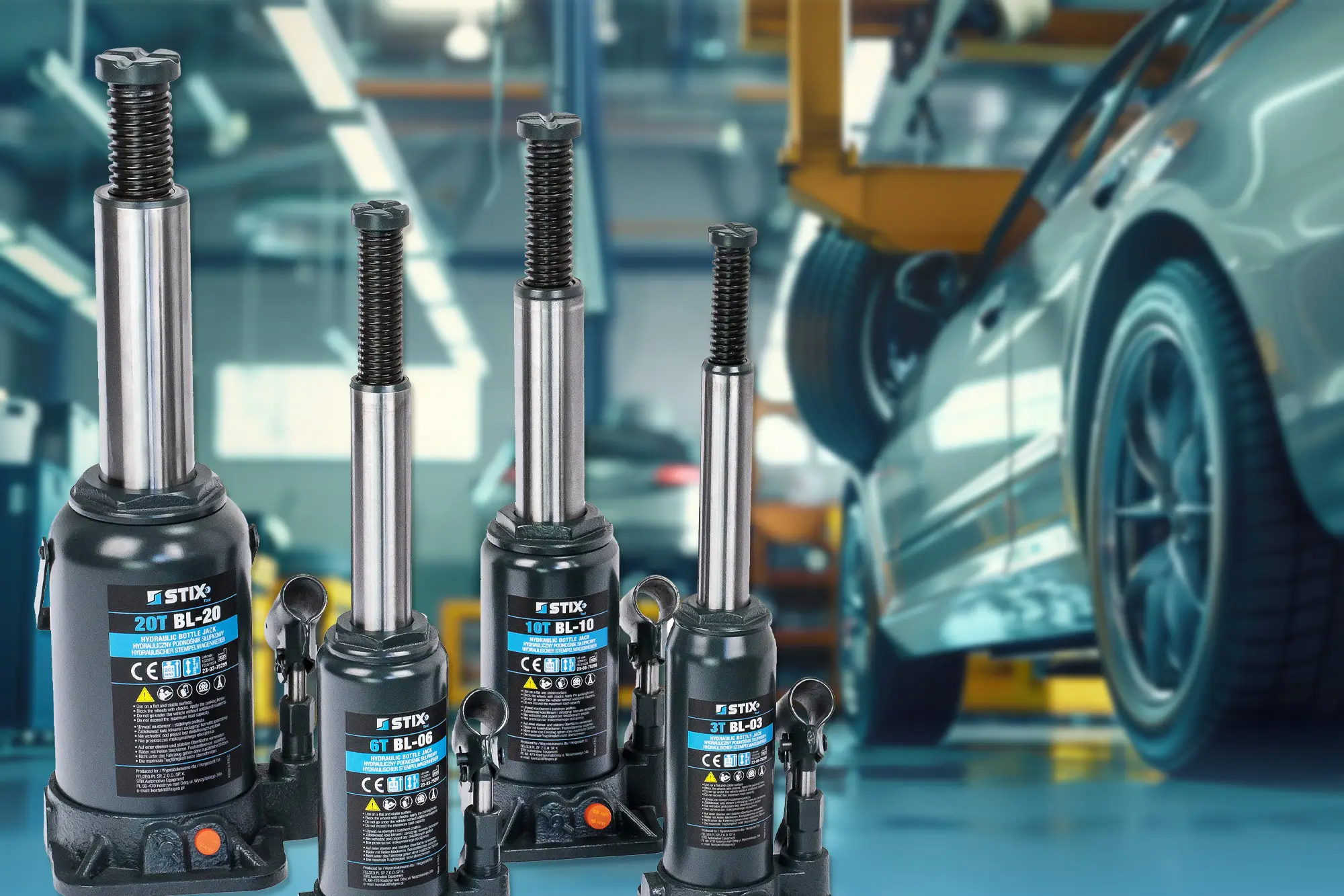 Nowa seria podnośników słupkowych (butelkowych) od STIX Automotive Equipment