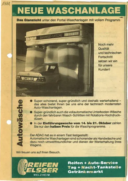 60 lat współpracy to dowód sukcesu – reklama myjni z 1988 roku